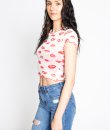 Mesh Lips Crop Top by Blue Blush