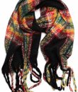 Plaid Oblong Fringe Scarf