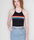 Rainbow Stripe Crop Top by Bear Dance