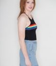 Rainbow Stripe Crop Top by Bear Dance