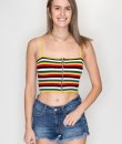 Striped Zipper Crop Top by Timing