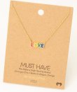 Gold Rainbow Love Enamel Necklace by Must Have