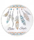 Boho Style Feather Round Beach Towel by Do Everything in Love