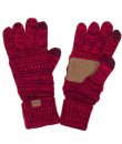 Two-Tone Red Touchscreen Compatible Gloves by C.C.