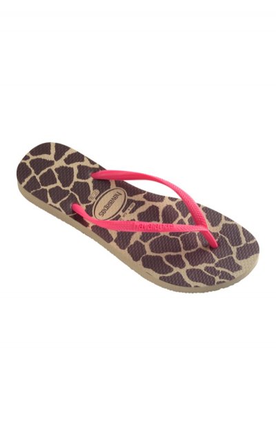 Havaianas Slim Fluorescent Animal Giraffe Sandals