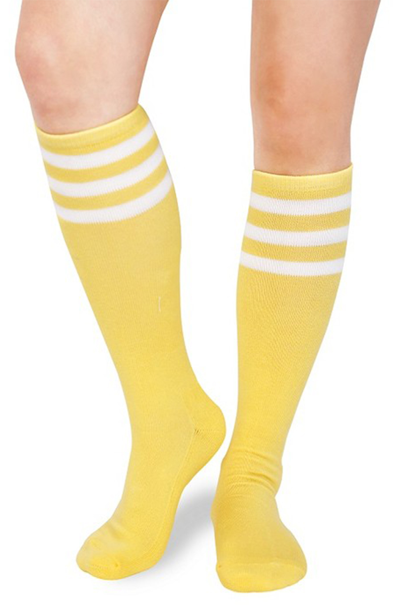 Sock Smile Striped Yellow Knee High Socks